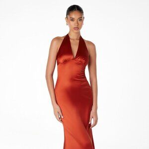 New Mermaid Sleeveless Formal Gown w/Mid-Open Zipper Back & Halter Neck CD T2001